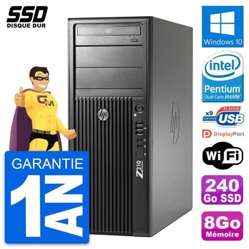 PC Tour HP WorkStation Z210 Intel Pentium G630 RAM 8Go SSD 240Go Windows 10 Wifi