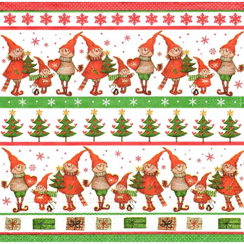 Lot De 2 Serviettes Papier: Petits Lutins