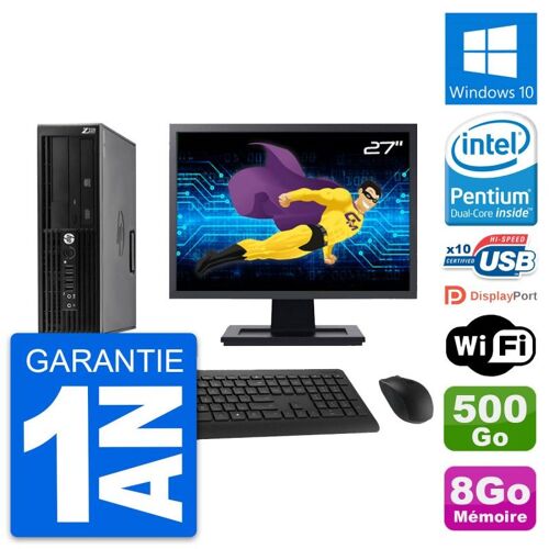 PC HP WorkStation Z220 SFF Ecran 27" G2020 RAM 8Go Disque 500Go Windows 10 Wifi
