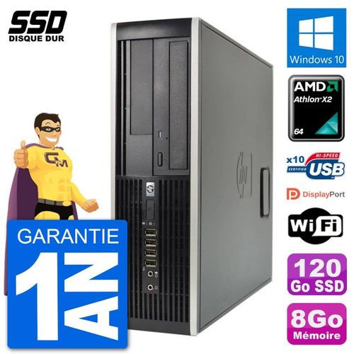 PC HP 6005 SFF AMD Athlon II X2 B24 RAM 8Go SSD 120Go Windows 10 Wifi