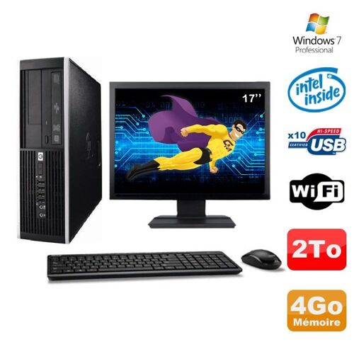 Lot PC HP Elite 6000 Pro SFF E5400 2.7Ghz 4Go Disque 2To WIFI W7 Pro + Ecran 17"