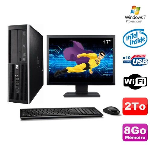 Lot PC HP Elite 6000 Pro SFF E5400 2.7Ghz 8Go Disque 2To WIFI W7 Pro + Ecran 17"