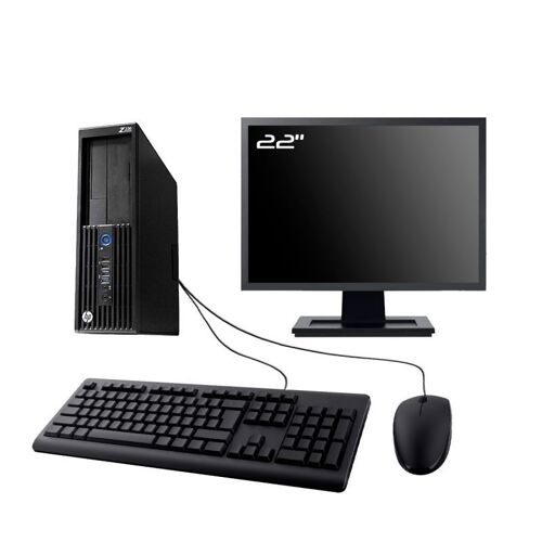 PC HP WorkStation Z230 SFF Ecran 22" Intel I7-4770 RAM 16Go SSD 960Go W10 Wifi