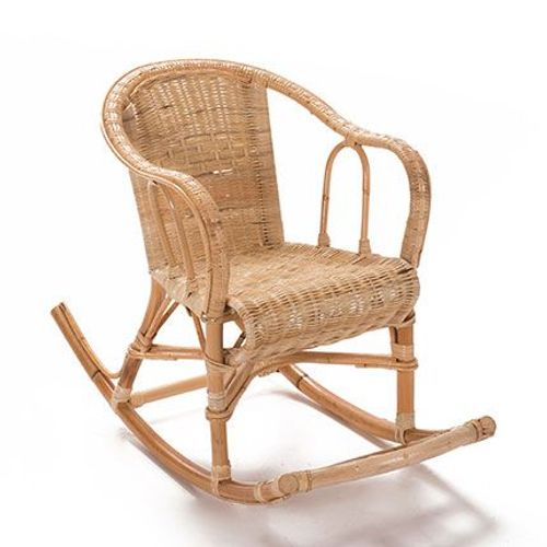 Fauteuil Crapaud Enfant À Bascule En Rotin Naturel - Stark