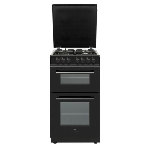 CUISINIERE GAZ CONTINENTAL EDISON CEDF5060B3 - 4 FEUX - NOIR - L50 XP60 X H90 CM