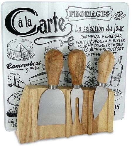 Planche à fromages avec support + 3 ustensiles aimantés