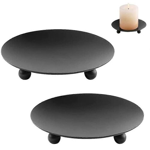6 pièces en métal Plaques de bougie Bougeoir Noir Fer Plaque de Bougie Bougeoirs Bougeoirs Bougeoir Pilier Bougeoir Bougeoir Plateau de Bougie Pour Home Party Decora