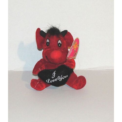 Diablotin I Love You Peluche Doudou Diable Amour 13 Cm