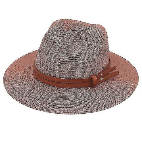 Nouveau Naturel Panama Doux En Forme Chapeau De Paille D¿Été Femmes / Hommes Large Brim Beach Sun Cap Protection Uv Fedora Hat Z