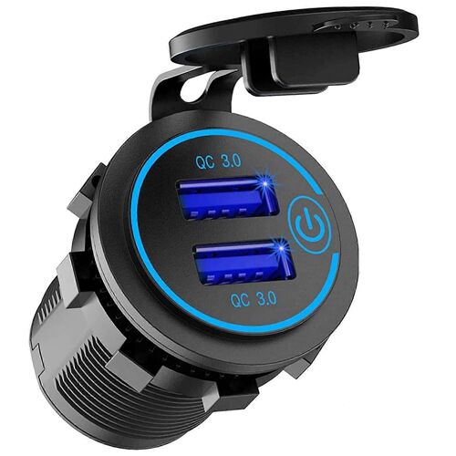 Prise Usb 12v, Double Chargeur De Voiture Usb Qc 3.0 (Avec Perforateur De 1,1 Pouce)