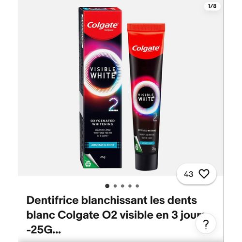 Dentifrice Thailande Colgate O2 White 3 Jours 