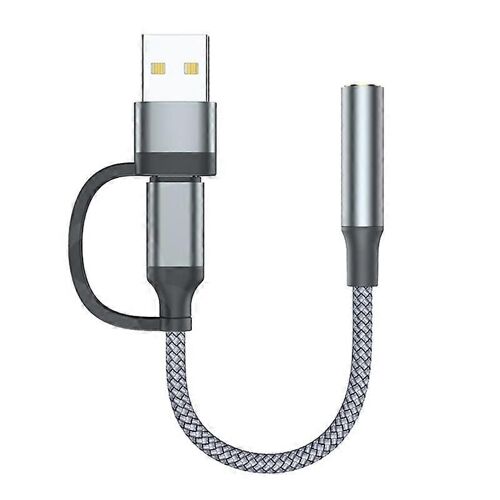 Convertisseur d'adaptateur d'adaptateur de connecteur audio pour casque Type-C USB vers jack 3,5 mm deux-en-un