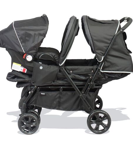 Bambisol Combiné 2 En1 Poussette Double |Avec Siège