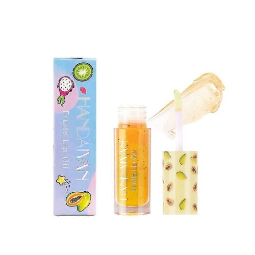 Femmes Maquillage Fruité Lèvres Huile Hydratante Rouge À Lèvres Miroir Longue Durée