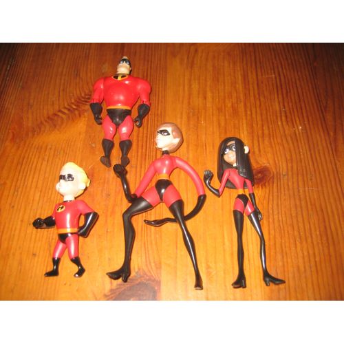 Lot 4 Figurines Les Indestructibles Famille Complete Disney