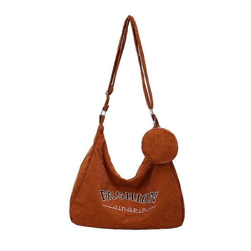 Mode Corduroy Tote Bag Femmes Handbag Casual Shoulder Bag Large Shopping Bag