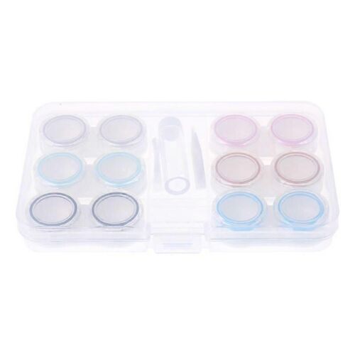 1 Ensemble De Lentilles De Contact Pour Boîte De Cas 6 Boîtes Simple Transparent Étanche Portable St 
