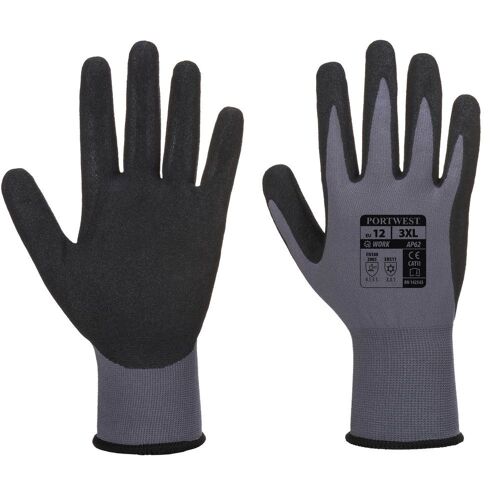 Gants de protection hydrophobe Portwest Dermiflex Aqua Gris / Noir 9