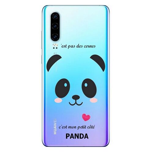 Coque P30 panda coeur rose cute kawaii transparente