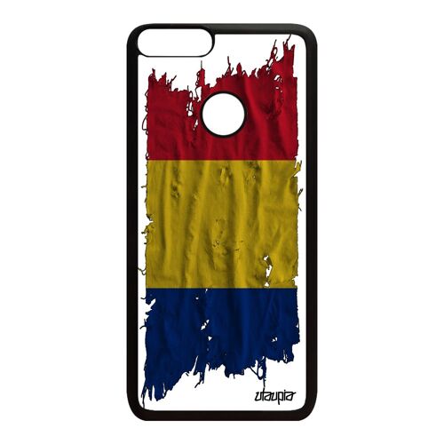 Coque Rigide Huawei P Smart Silicone Drapeau Roumanie Roumain Gel Tissu Pas Cher