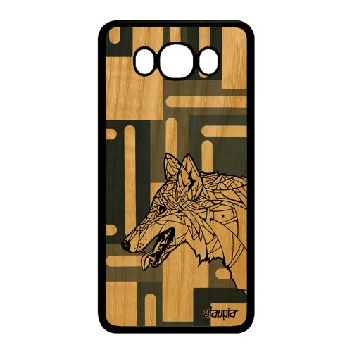 Coque En Bois Galaxy J7 2016 Silicone Loup Alpha Azteque Ethnique Animal Samsung Galaxy J7 2016