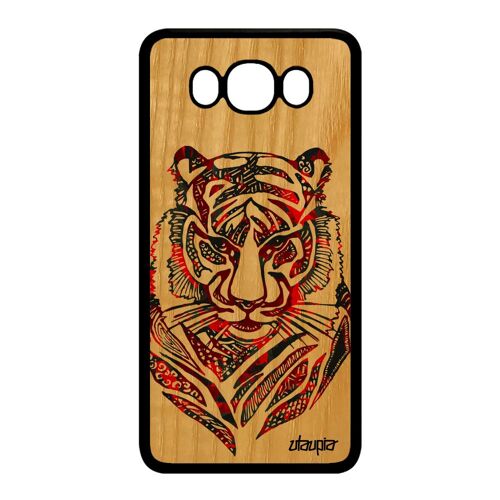 Coque Silicone J7 2016 En Bois Tigre Pastel Fauve Pas Cher Rigide Samsung Galaxy J7 2016