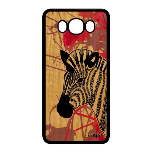 Coque Samsung J7 2016 En Bois Silicone Zebre Portable Telephone Rigide De Samsung Galaxy J7 2016