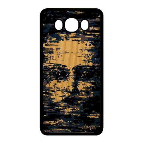 Coque Silicone Pour Samsung J7 2016 En Bois Portrait Visage Homme 4g Case Samsung Galaxy J7 2016