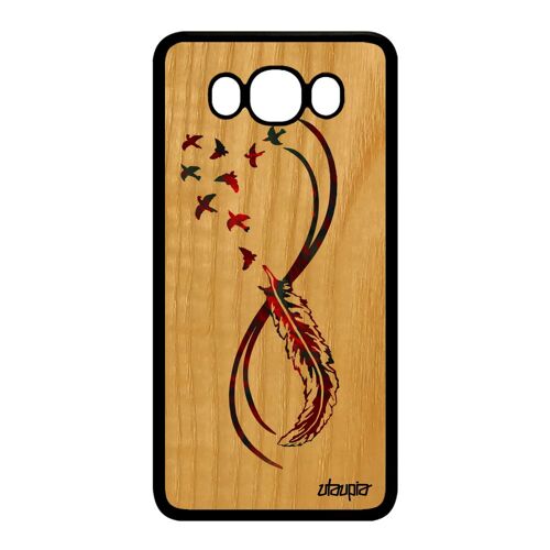 Coque J7 2016 En Bois Silicone Infini Smartphone Swag Oiseau Case Samsung Galaxy J7 2016