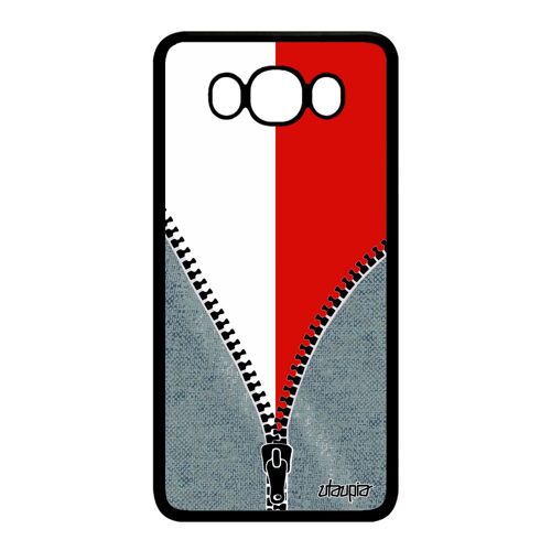 Coque Galaxy J7 2016 Silicone Drapeau Pologne Polonais Football Jeans De Samsung Galaxy J7 2016