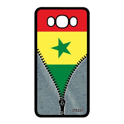 Coque Pour Samsung Galaxy J7 2016 Silicone Drapeau Senegal Senegalais Football A