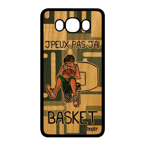 Coque J7 2016 en bois silicone j'peux pas j'ai basket Gris dessin Samsung Galaxy J7 2016