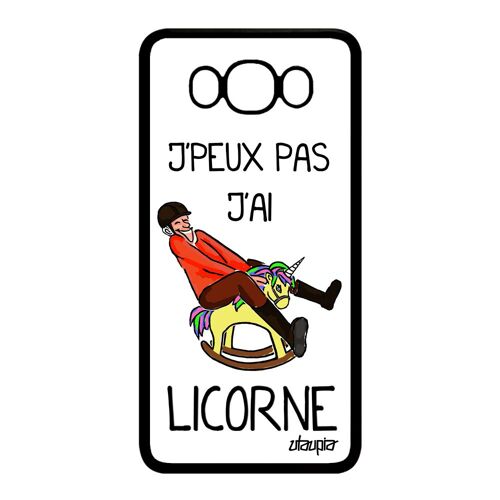 Coque J'peux Pas J'ai Licorne Samsung J7 2016 Silicone Unique Metal Blanc Samsung Galaxy J7 2016