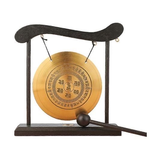 Mini Bureau Gong Table Carillon De Vent Instrument De Percussion Cymbales Gongs Avec Maillet Pour Home Decor Housewarm Gift-B