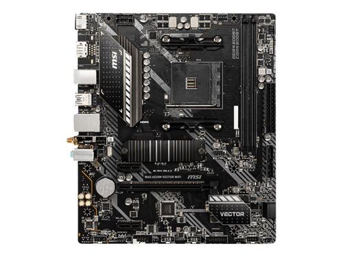MSI MAG A520M VECTOR WIFI - Carte-mère - micro ATX - Socket AM4 - AMD A520 Chipset - USB 3.2 Gen 1 - Gigabit LAN, Wi-Fi, Bluetooth - carte graphique embarquée (unité centrale requise) - audio HD...