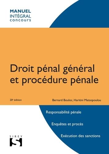 Droit Pénal Général Et Procédure Pénale - 20e Édition
