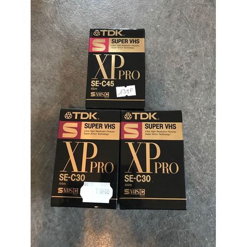 Lot de 3 cassettes super vhs TDK XP pro SE-C45