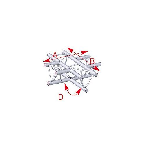 ASX 41 Angle structure triangulaire à plat 4 départs 90 degrés 0,71m x 0,71m