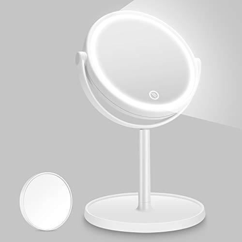 Miroir Led - Kasimir - Grossissement 5x - Lumière Naturelle - Design Contemporain - Rond. Multicolore