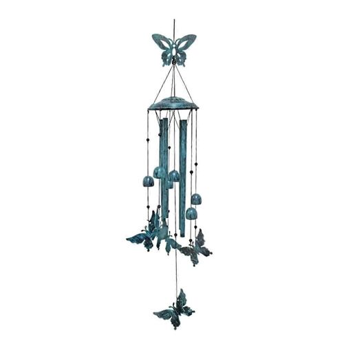 Carillons de vent papillon, carillons éoliens en métal bleu à l'extérieur, papillon cadeaux pour les décorations de papillon femmes, décor extérieur
