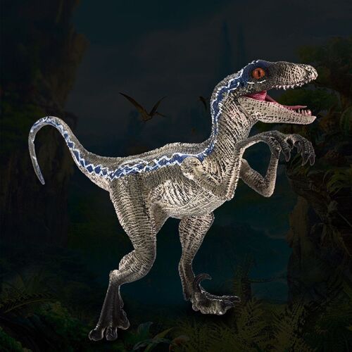 Action Velociraptor Dinosaur Bleu Figure Animale Modèle Toy Collector