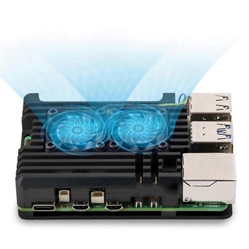 Pour 5 Kit de boîtier en alliage d'aluminium avec étui de protection à double ventilateur pour 5 refroidissement