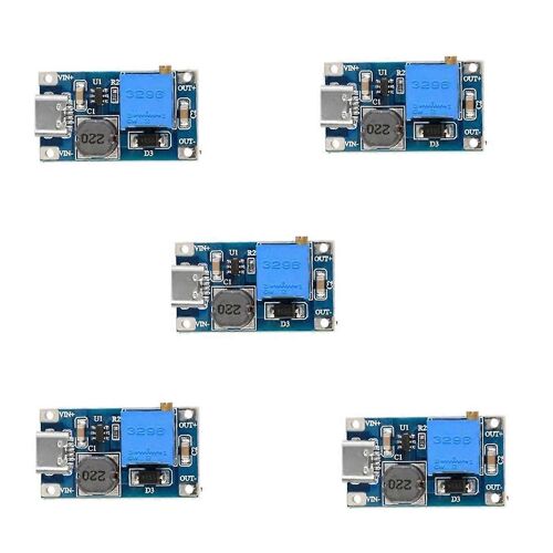 5pcs 2A DC-DC Step Up Boost Module avec TYPE-C-USB, Step Up Boost Converter Tension d'alimentation Re