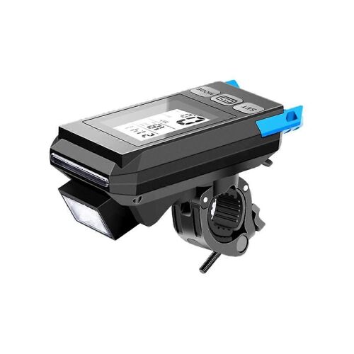 Montre De Code Sans Fil De Vélo Avec Lampe De Klaxon Phare De Vélo Montre De Code Sans Fil Avec Équipement De Lampe, Noir + Bleu