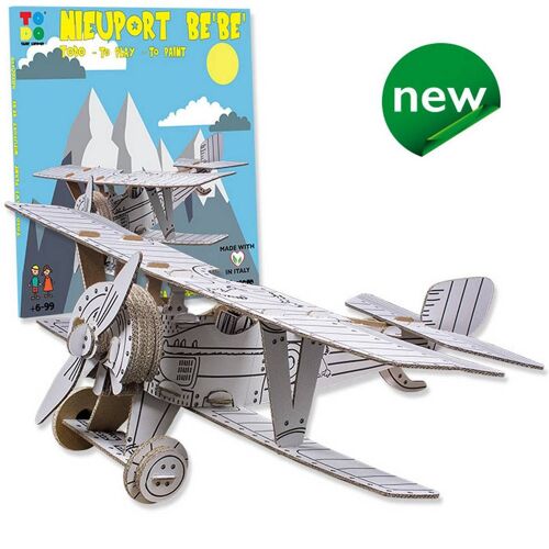 Avion Nieuport Bébé En Kit Carton À Colorier Et À Monter Sans Colle - 46 Pièces - 36 X 30 X 13 Cm Todo