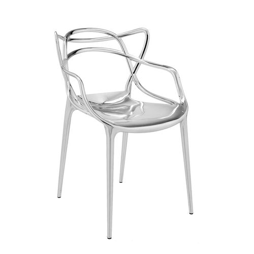 Kartell Set De 2 Chaises Masters Métallisés Precious Collection (Chrome - Technopolymère Thermoplastique Recyclé À Charge Minérale Et Métallisée)