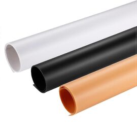 Kits de papier PVC de fond de photographie PULUZ pour boîte de tente de studio, 3 couleurs (noir, blanc, jaune), taille : 73,5 cm x 36 cm