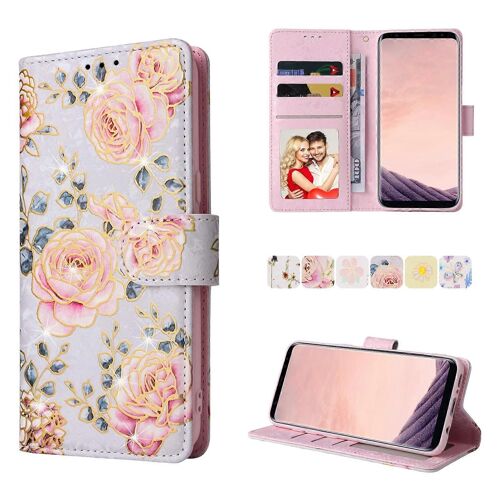 Pour Samsung Galaxy S8 Plus Bronzage Peinture RFID Étui en cuir