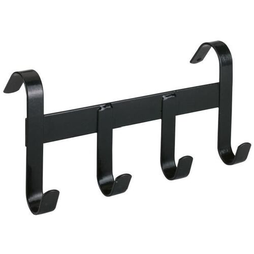 Porte Bridon Metal Noir - 4 Crochets - Pour Cheval