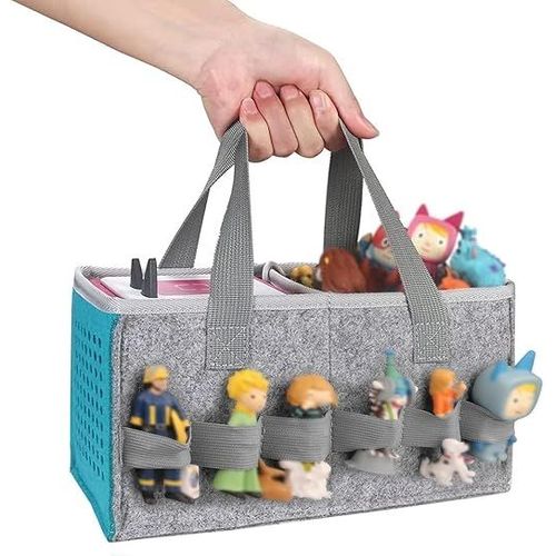 Étui De Transport Pour Toniebox Et Accessoires,Peut Contenir 30-40 Tonies Figurine,Sac De Transport Toniebox Avec Poignée(Bleu)